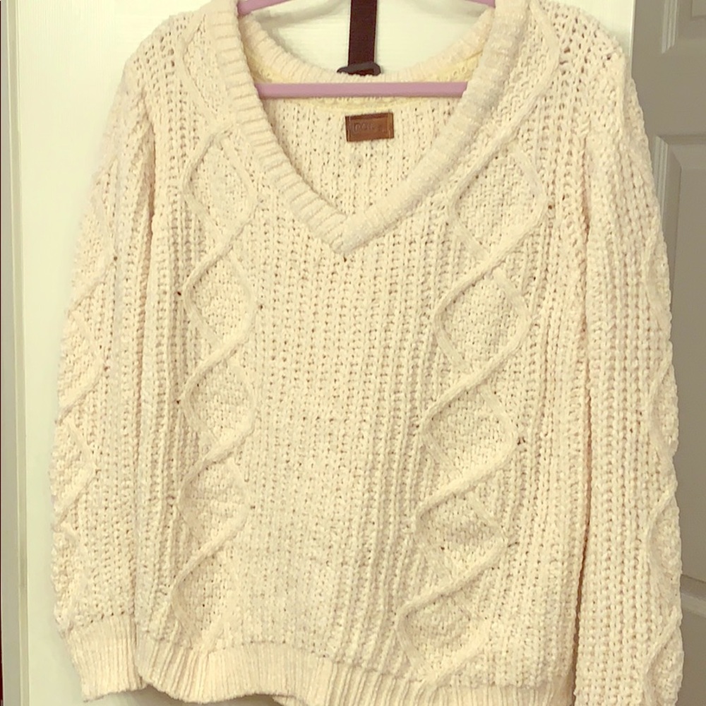 White, knit sweater